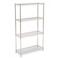24 x 36 x 60 Mobile Shelving Unit with an 800 lb Capacity 3 Chrome Wire Shelves and 1 Galvanized Steel Shelf 