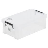 5.8L Plastic Storage Box with Clip Lock Lid - Clear - Manutan Expert