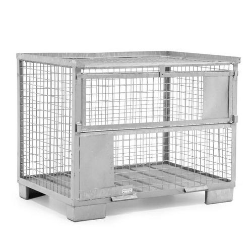 Lockable Mesh Cage Stillage with Half Dropped Front - Rapidracking.com
