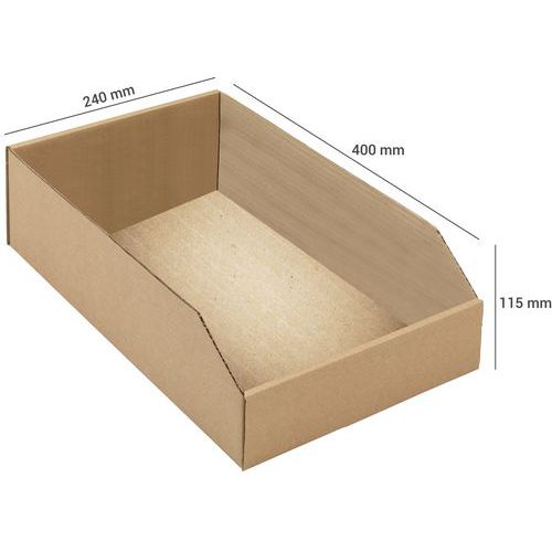Brown kraft cardboard picking bin - 400mm - Rapid Racking