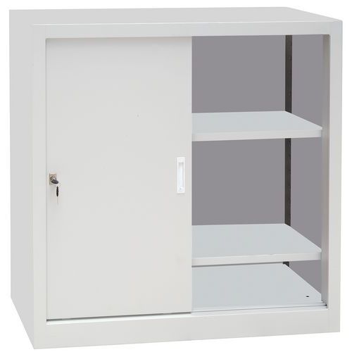 Steel Cupboard with Sliding Doors - Half-Height and 1000mm Wide Steel Cupboard with Sliding Doors - Half-Height and 1000mm Wide