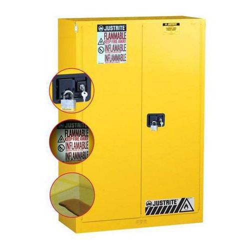 Reflective warning labels, Cylinder lock and key set, leak proof sump. Reflective warning labels, Cylinder lock and key set, leak proof sump.