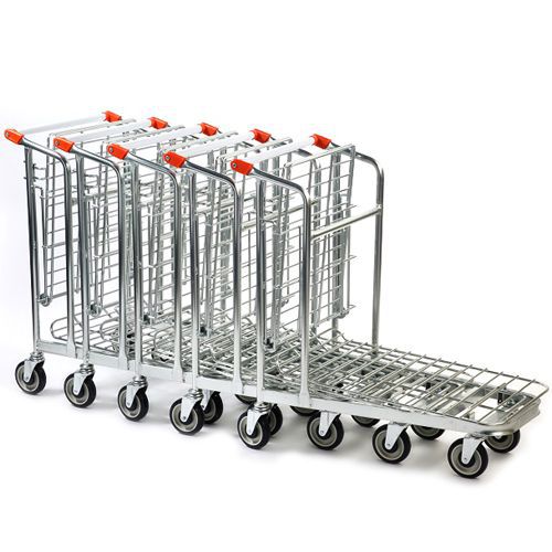 Trolleys nest together when not in use. Trolleys nest together when not in use.