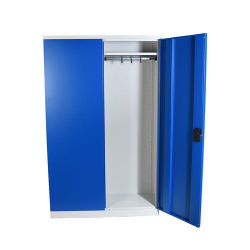 Wardrobe cupboard with blue doors and 4 internal shelves Wardrobe cupboard with blue doors and 4 internal shelves