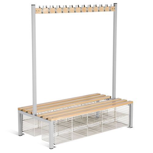 Double-Sided Bench Changing Room Coat Rack - Rapid Racking