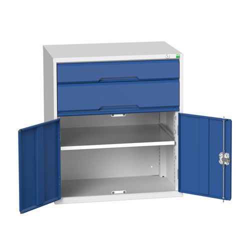 Bott Verso 1 Shelf 2 Drawer Combined Metal Tool Cabinet HxW 900x800mm Bott Verso 1 Shelf 2 Drawer Combined Metal Tool Cabinet HxW 900x800mm