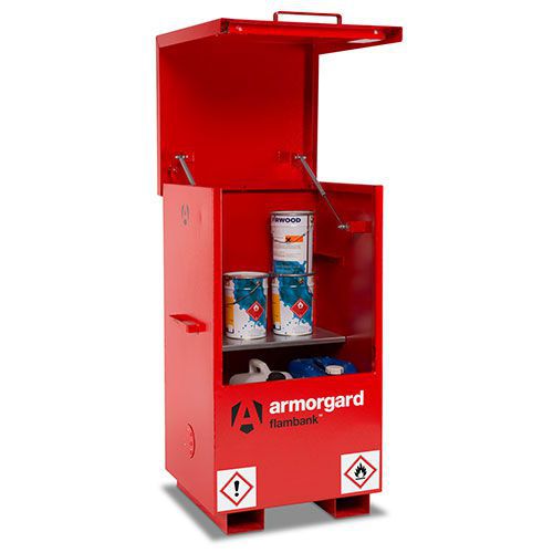 Flambank Storage Chest lid open and in use. Flambank Storage Chest lid open and in use.