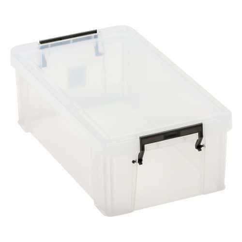 Plastic Storage Box with Clip Lock Lid - Clear - 5.8 L - Manutan
