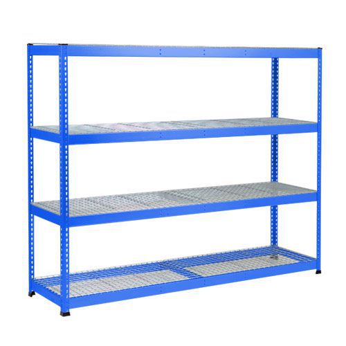 Rapid 1 Heavy Duty Shelving (1980h x 2440w) Blue - 4 Wire Mesh Shelves Rapid 1 Heavy Duty Shelving (1980h x 2440w) Blue - 4 Wire Mesh Shelves