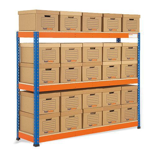 Rapid 1 single sided archive storage with 25 boxes