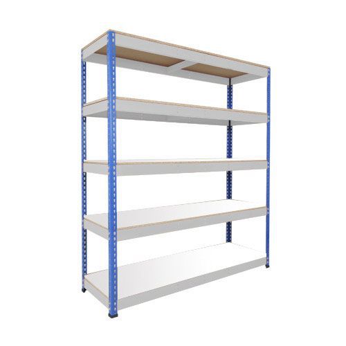 Rapid 1 Shelving (1980h x 1220w) Blue & Grey - 5 Melamine Shelves
