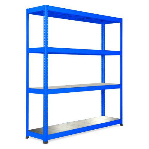 Rapid 1 Blue Shelving with 4 Galvanized Shelves (1980h x 1830w) Rapid 1 Blue Shelving with 4 Galvanized Shelves (1980h x 1830w)