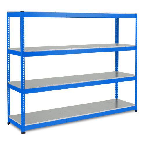 Rapid 1 Heavy Duty Shelving (1980h x 2440w) Blue - 4 Galvanized Shelves Rapid 1 Heavy Duty Shelving (1980h x 2440w) Blue - 4 Galvanized Shelves