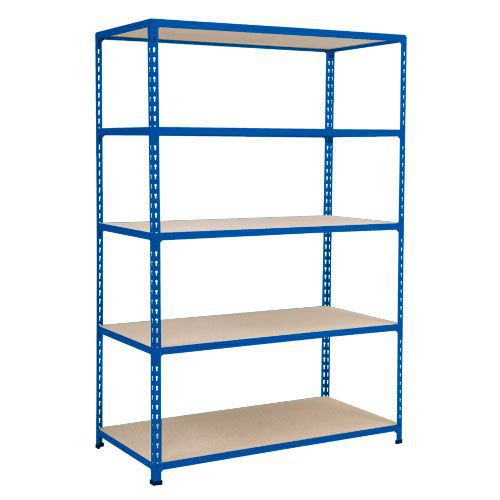 Rapid 2 Shelving (1600h x 1525w) Blue - 5 Chipboard Shelves Rapid 2 Shelving (1600h x 1525w) Blue - 5 Chipboard Shelves
