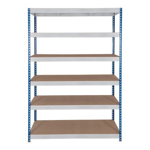 Rapid 3 Shelving (1600h x 1500w) Blue & Grey - 6 Fibreboard Shelves Rapid 3 Shelving (1600h x 1500w) Blue & Grey - 6 Fibreboard Shelves