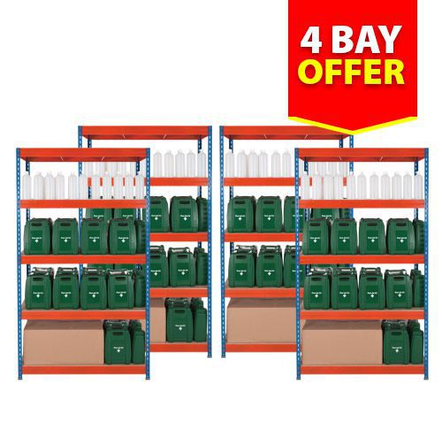 Rapid 3 Shelving 4 Bay Offer (1800h x 1200w) Rapid 3 Shelving 4 Bay Offer (1800h x 1200w)
