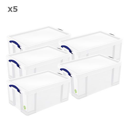 Pack Of 5 Really Useful Boxes - 64 Litres Pack Of 5 Really Useful Boxes - 64 Litres