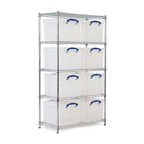 Box Storage Chrome Shelving Units With 8 Boxes Rapid Racking