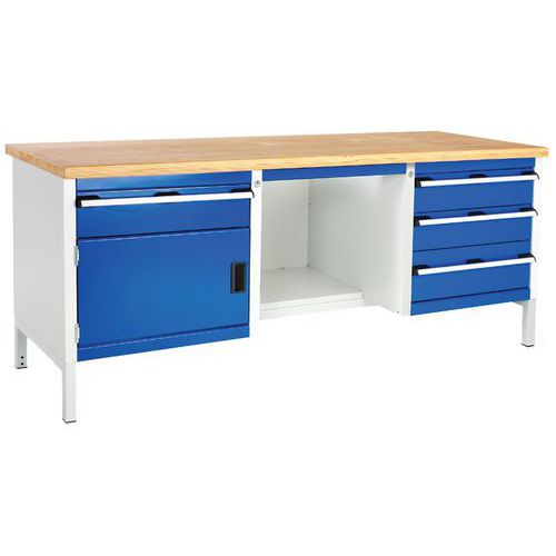 Bott Cubio Heavy Duty Workbench with 4 Drawers 1 Cupboard