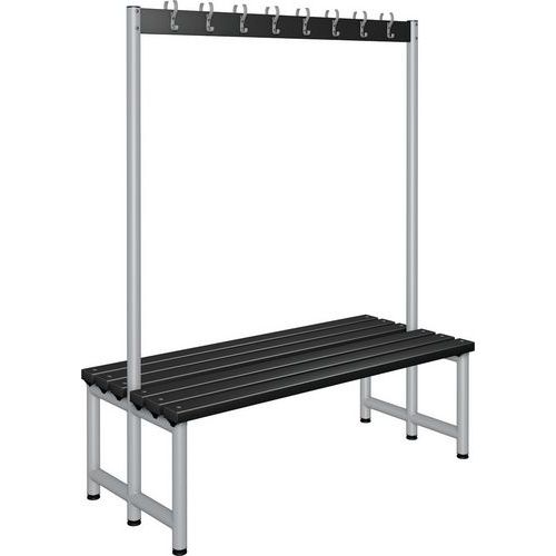 Rapid Racking Bench Accessory Black Polymer Cloakroom Bench - 10-20 Hooks - Rapid Racking