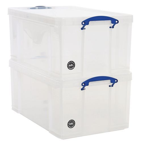 Allstore Heavy duty 36L Large Plastic Stackable Storage box with Lid