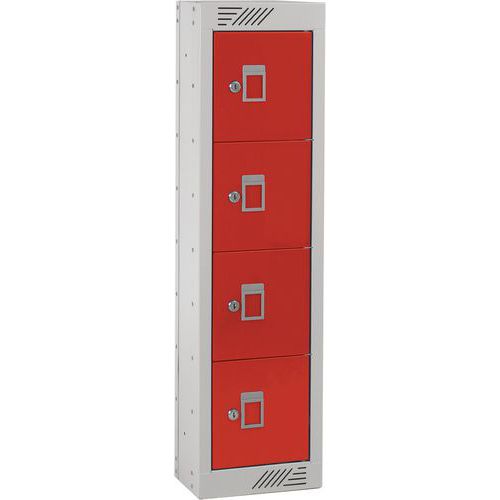 Red Personal Effects Locker With 4 Doors Red Personal Effects Locker With 4 Doors