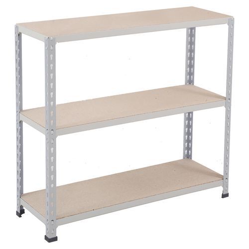 Rapid 1 LightGrey Shelving with 3 Chipboard Shelves (1830wx610d) Rapid 1 LightGrey Shelving with 3 Chipboard Shelves (1830wx610d)