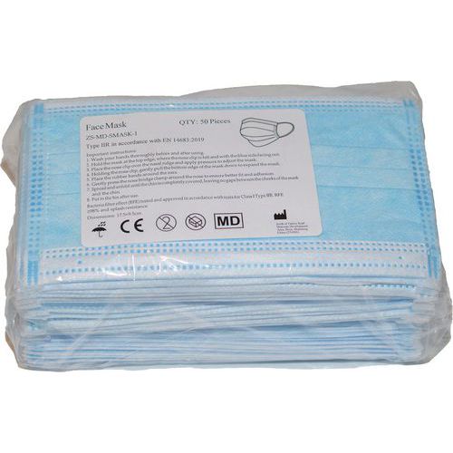 Type IIR Disposable Masks. Pack of 50 Type IIR Disposable Masks. Pack of 50