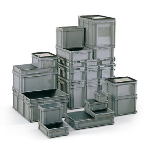 Large Solid Grey Stacking Euro Containers Large Solid Grey Stacking Euro Containers