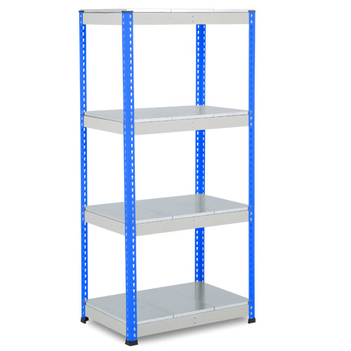 Rapid 1 Heavy Duty Shelving (1980h x 915w) Blue & Grey - 5 Galvanized Shelves Rapid 1 Heavy Duty Shelving (1980h x 915w) Blue & Grey - 5 Galvanized Shelves
