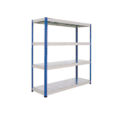 Rapid 1 Heavy Duty Shelving (1980h x 1220w) Blue & Grey - 5 Galvanized Shelves Rapid 1 Heavy Duty Shelving (1980h x 1220w) Blue & Grey - 5 Galvanized Shelves