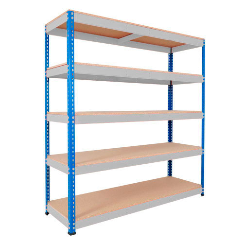 Rapid 1 Heavy Duty Shelving (1980h x 1525w) Blue & Grey - 5 Chipboard Shelves Rapid 1 Heavy Duty Shelving (1980h x 1525w) Blue & Grey - 5 Chipboard Shelves