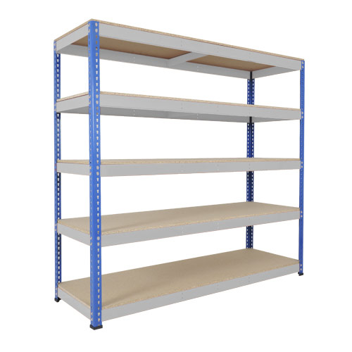Rapid 1 Heavy Duty Shelving (1980h x 2134w) Blue & Grey - 5 Chipboard Shelves Rapid 1 Heavy Duty Shelving (1980h x 2134w) Blue & Grey - 5 Chipboard Shelves