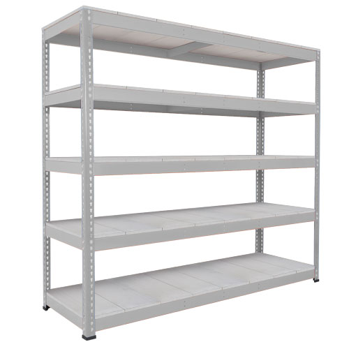 Rapid 1 Heavy Duty Shelving (1980h x 2134w) Grey - 5 Galvanized Shelves Rapid 1 Heavy Duty Shelving (1980h x 2134w) Grey - 5 Galvanized Shelves