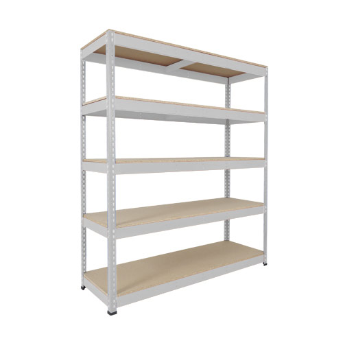 Rapid 1 Heavy Duty Shelving (1980h x 2440w) Grey - 5 Chipboard Shelves Rapid 1 Heavy Duty Shelving (1980h x 2440w) Grey - 5 Chipboard Shelves