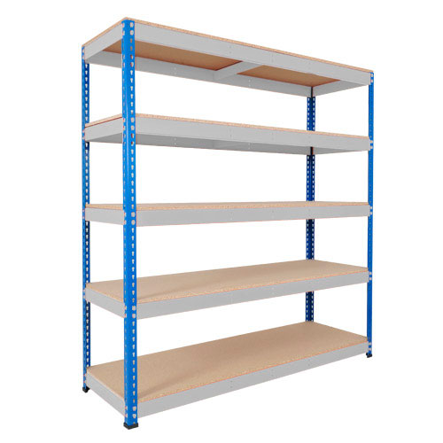 Rapid 1 Heavy Duty Shelving (2440h x 1830w) Blue & Grey - 5 Chipboard Shelves Rapid 1 Heavy Duty Shelving (2440h x 1830w) Blue & Grey - 5 Chipboard Shelves