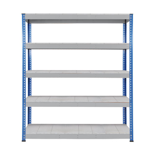 Rapid 1 Heavy Duty Shelving (2440h x 1830w) Blue & Grey - 5 Galvanized Shelves Rapid 1 Heavy Duty Shelving (2440h x 1830w) Blue & Grey - 5 Galvanized Shelves