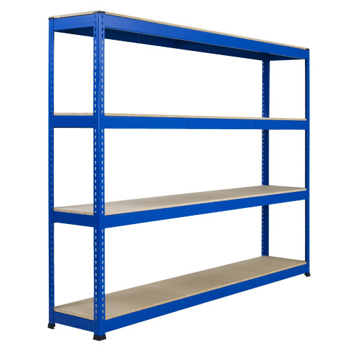 Rapid 1 Heavy Duty Shelving (2440h x 2134w) Blue - 4 Chipboard Shelves Rapid 1 Heavy Duty Shelving (2440h x 2134w) Blue - 4 Chipboard Shelves