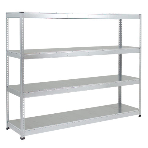 Rapid 1 Heavy Duty Shelving (2440h x 2134w) Grey - 4 Galvanized Shelves Rapid 1 Heavy Duty Shelving (2440h x 2134w) Grey - 4 Galvanized Shelves