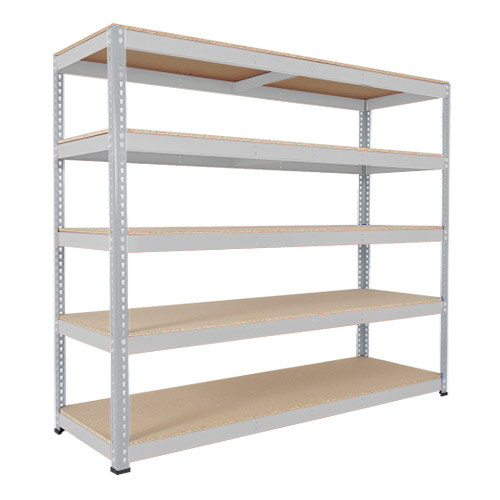 Rapid 1 Heavy Duty Shelving (2440h x 2134w) Grey - 5 Chipboard Shelves Rapid 1 Heavy Duty Shelving (2440h x 2134w) Grey - 5 Chipboard Shelves