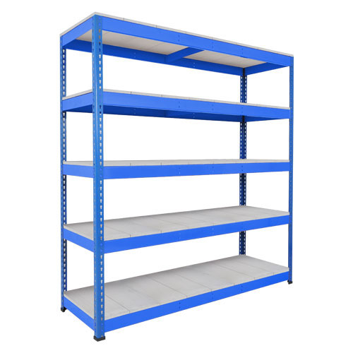 Rapid 1 Heavy Duty Shelving (2440h x 2440w) Blue - 5 Galvanized Shelves Rapid 1 Heavy Duty Shelving (2440h x 2440w) Blue - 5 Galvanized Shelves