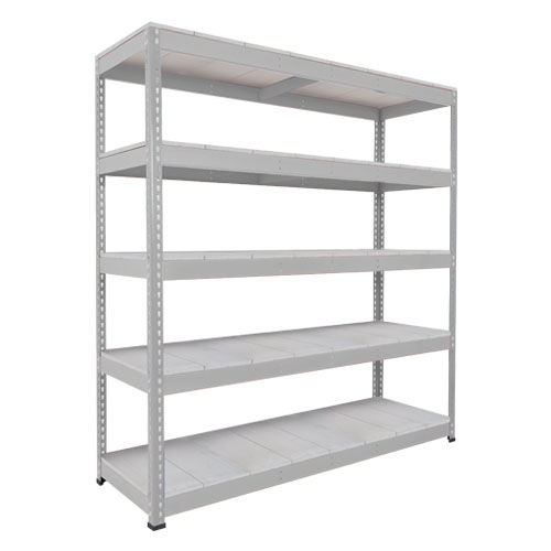 Rapid 1 Heavy Duty Shelving (1980h x 2440w) Grey - 5 Galvanized Shelves Rapid 1 Heavy Duty Shelving (1980h x 2440w) Grey - 5 Galvanized Shelves