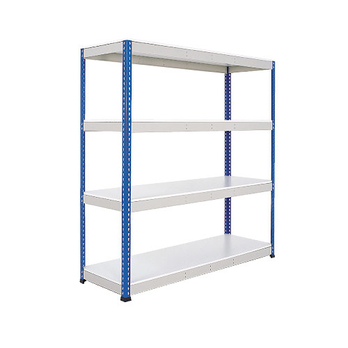 Rapid 1 Shelving (1980h x 1525w) Blue & Grey - 4 Melamine Shelves Rapid 1 Shelving (1980h x 1525w) Blue & Grey - 4 Melamine Shelves