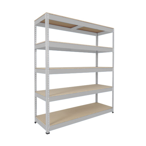 Rapid 1 Shelving (1980h x 1830w) Grey - 5 Chipboard Shelves Rapid 1 Shelving (1980h x 1830w) Grey - 5 Chipboard Shelves