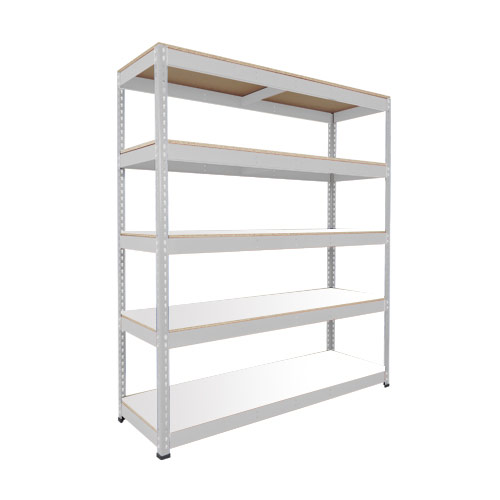 Rapid 1 Shelving (2440h x 1525w) Grey - 5 Melamine Shelves Rapid 1 Shelving (2440h x 1525w) Grey - 5 Melamine Shelves