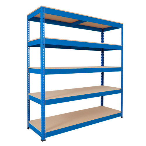 Rapid 1 Shelving (2440h x 1830w) Blue - 5 Chipboard Shelves Rapid 1 Shelving (2440h x 1830w) Blue - 5 Chipboard Shelves