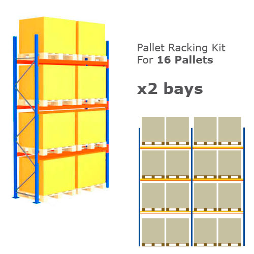 Pallet Racking Kit - Holds 16 Pallets - Sized (H)4000 x (w)5717 x (D)900 Pallet Racking Kit - Holds 16 Pallets - Sized (H)4000 x (w)5717 x (D)900