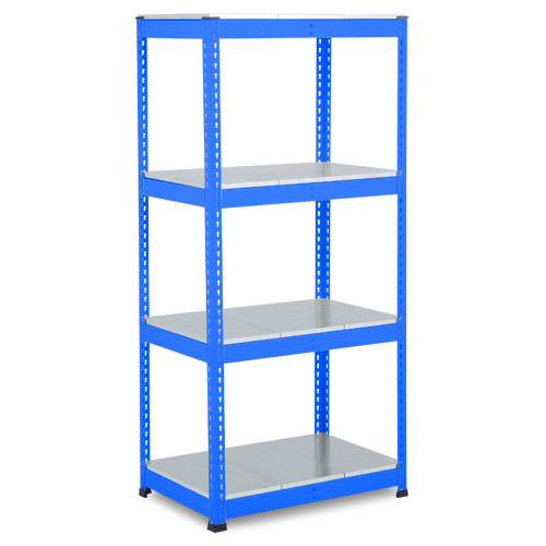 Rapid 1 Heavy Duty Shelving (1980h x 915w) Blue - 4 Galvanized Shelves Rapid 1 Heavy Duty Shelving (1980h x 915w) Blue - 4 Galvanized Shelves