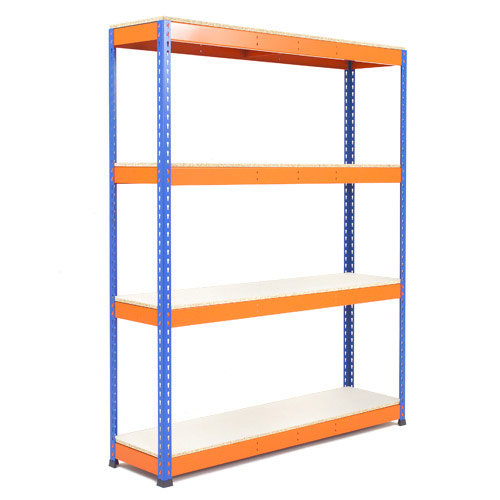 Rapid 1 Heavy Duty Shelving (1980h x 1220w) Blue & Orange - 4 Melamine Shelves Rapid 1 Heavy Duty Shelving (1980h x 1220w) Blue & Orange - 4 Melamine Shelves