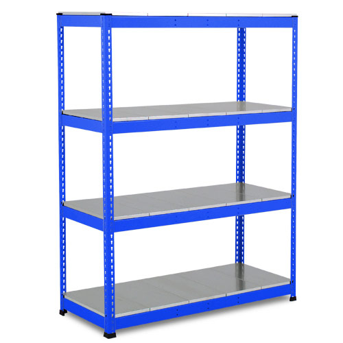 Rapid 1 Heavy Duty Shelving (1980h x 1525w) Blue - 4 Galvanized Shelves Rapid 1 Heavy Duty Shelving (1980h x 1525w) Blue - 4 Galvanized Shelves